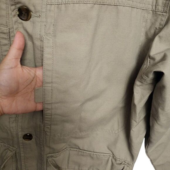 Cabela's 100% Cotton Buttoned Outdoor Jacket Size Large Corduroy Collar & Cuff - Picture 9 of 10